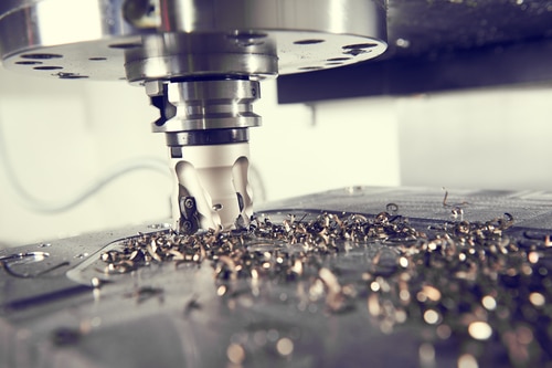 Industrial,metalworking,cutting,process,by,milling,cutter