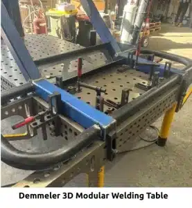 Traditional welding table vs a Demmeller 3D modular welding table