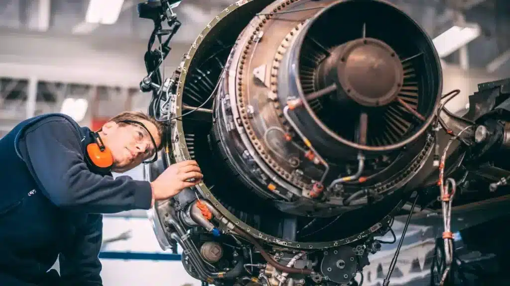Leussink engineer inspecting industrial machinery as part of a bespoke engineering project